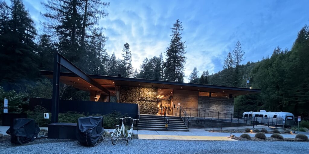 AutoCamp Russian River Clubhouse at Night